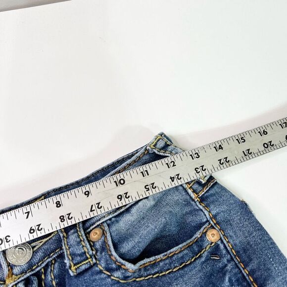 True Religion Skinny Jeans Womens 26 Mid Rise Jennie Curvy Rip Distressed Bottom - Picture 9 of 14